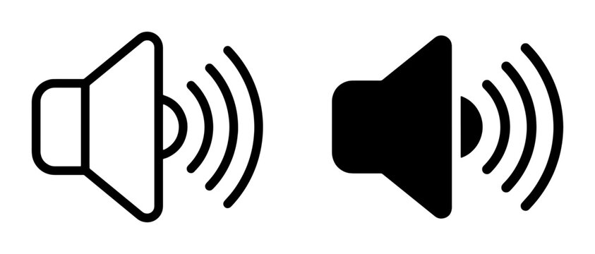 Speaker Volume Icons, Sound Wave Symbols, Audio Level Indicators, Volume Control Graphics