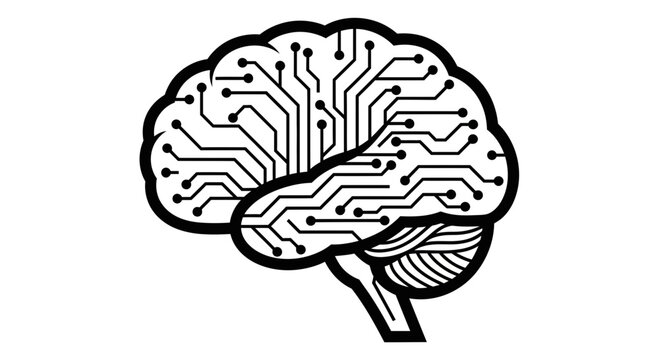 Circuit board brain illustration design.