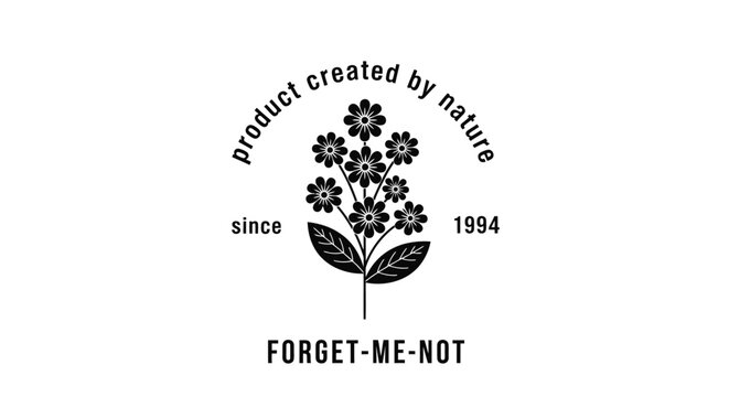 Forget me not flower logo eco friendly product branding