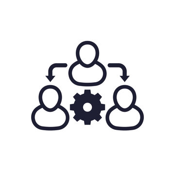 third party icon on white with people and gear