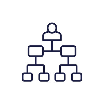 User flow diagram line icon