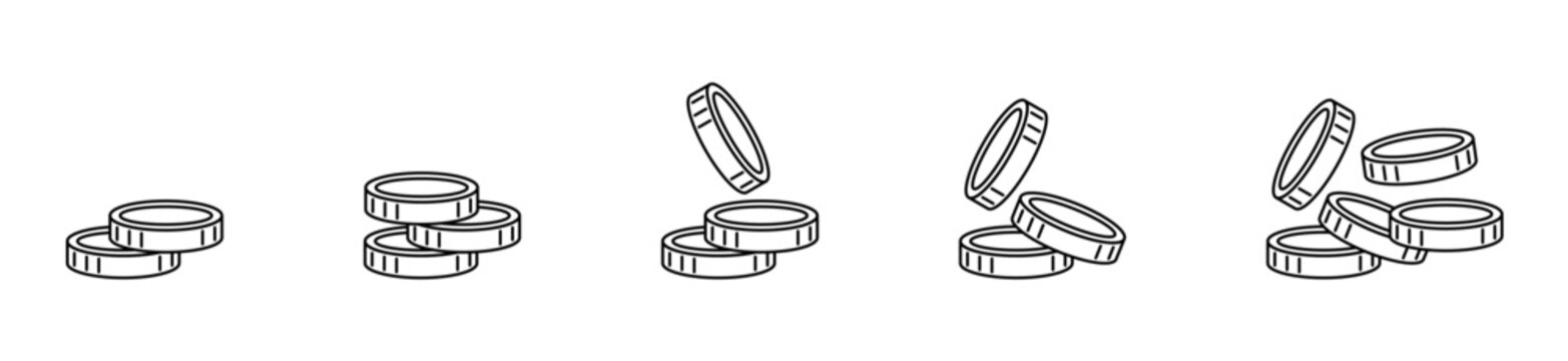 Stacked money coins icon