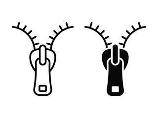 Two zipper pulls with teeth on white background  zipper icons © ABDULLAH