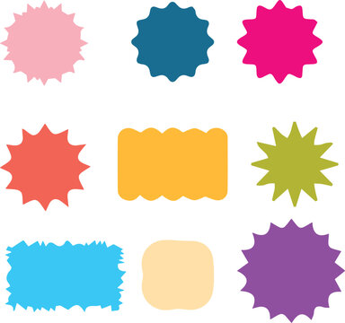 Illustrazione vettoriale di elementi astratti con macchie, bubble, stelle e forme decorative in stili moderni e creativi. Ideale per sfondi, poster, social media, packaging e design grafico.