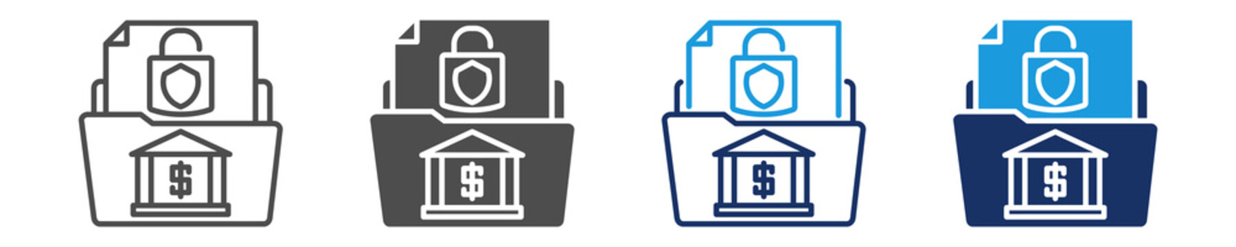 open banking icon set with multi concept