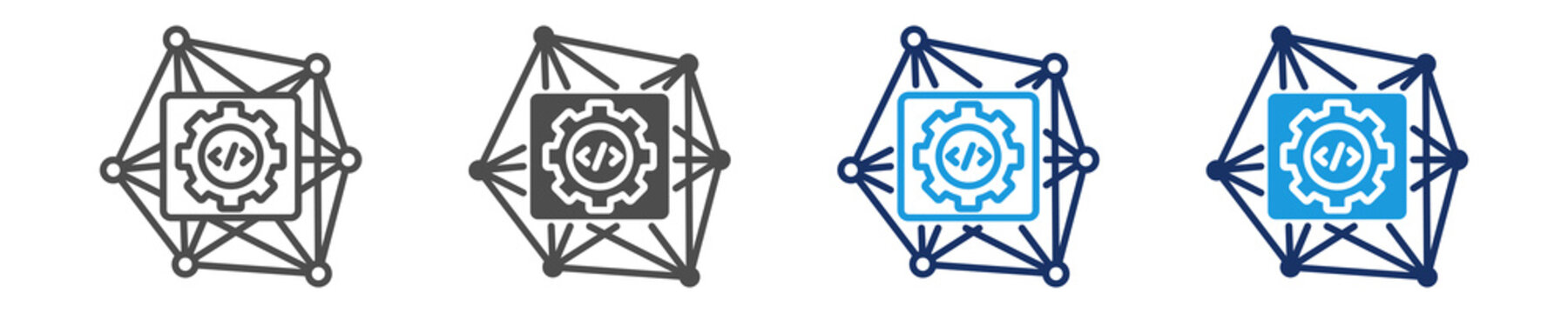 api icon set with multi concept