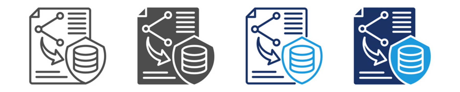 secure data sharing icon set with multi concept