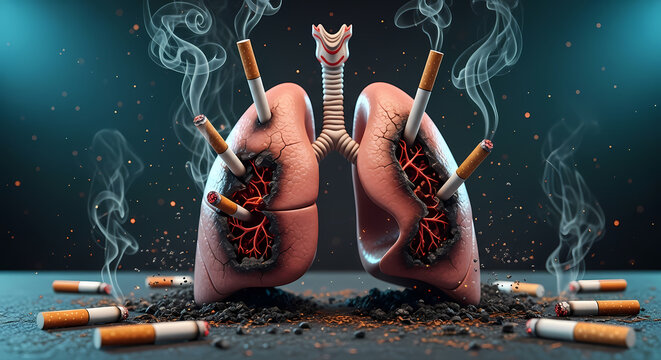 World No Tobacco Day, A visual representation of the negative effects of smoking on lungs