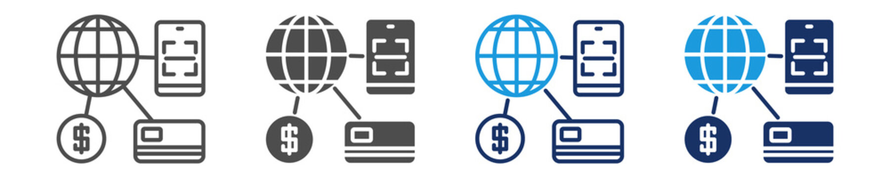 payment network icon set with multi concept