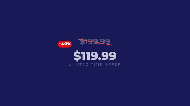 Motion Graphic Animation of 40 Percent Price Discount