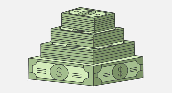 Stack of dollar bills money cash.