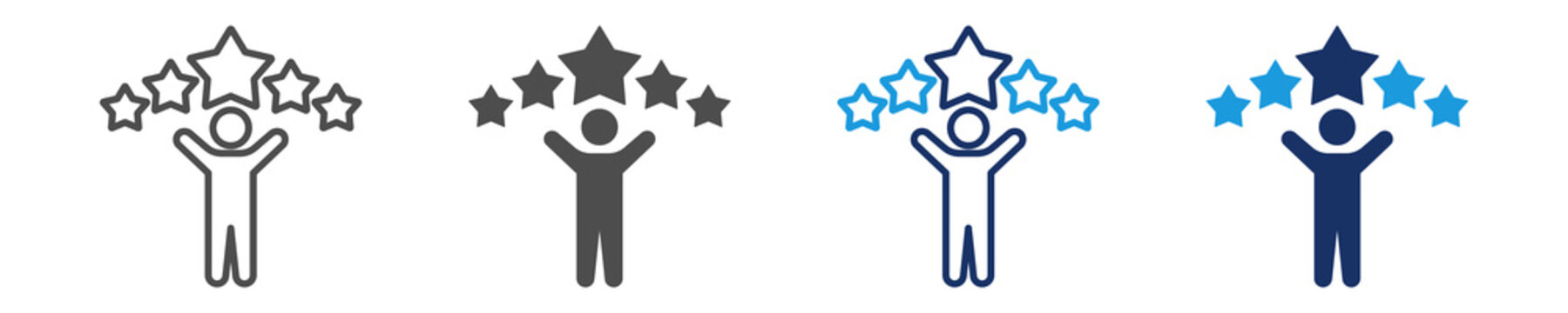 employee reputation icon set with multi concept