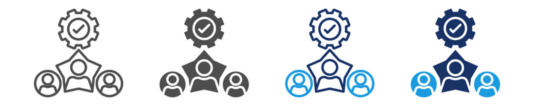 qualified talent icon set with multi concept