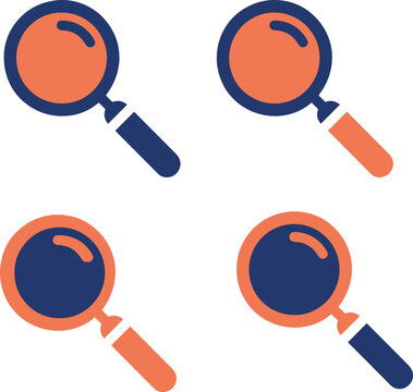 Illustrazione vettoriale di lente d&rsquo;ingrandimento con simboli pi&ugrave; e meno, rappresentazione di zoom, ricerca, analisi e regolazione. Ideale per UI, strumenti digitali, ricerca e applicazioni software.