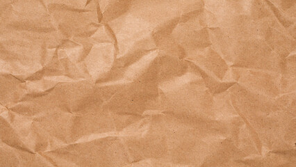 Fototapeta premium crumpled brown paper background,Crumpled Paper Poster Photo Effect Mockup,Crumpled Paper texture overlay effec,crumpled kraft paper background