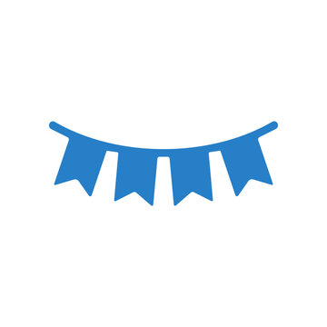 Blue pennant banner decoration festive.
