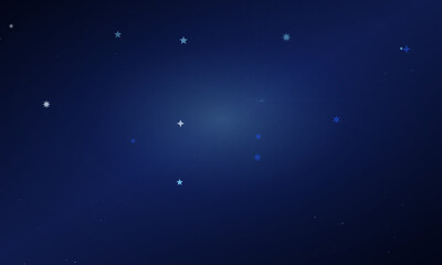 Fototapeta premium Abstract Blue Gradient Background with Sparkling Stars and Glowing Light Particles - Celestial Night Sky and Magical Space Texture for Creative Graphic Design