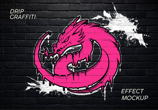 Drip Graffiti Effect Mockup