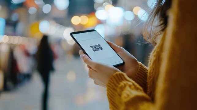 Qr code smartphone hands