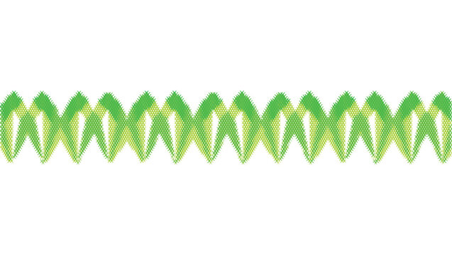 Green Zigzag Border X-stitch Decor Thread Sewing Geometric Frame Isolated Needlework Cross-stitch Seamless Vector Folk Ornament