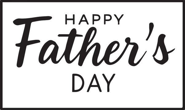 Happy Father's Day greeting card with elegant typography on white background