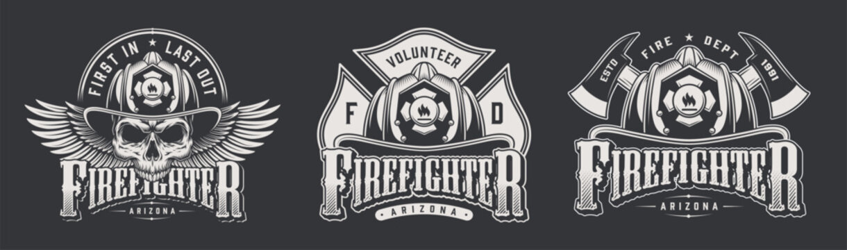 Firefighter skull logo