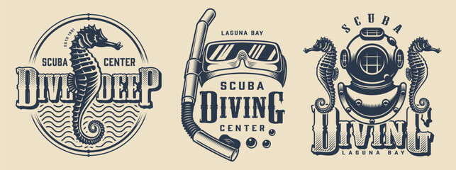Scuba center design elements © DGIM studio