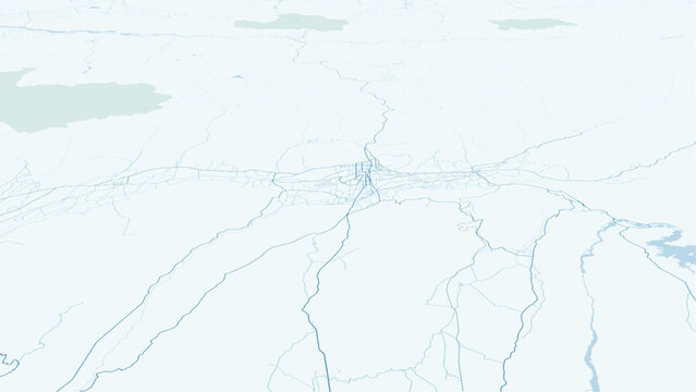 Modern minimalist vector map of Dushanbe, Tajikistan. High-quality scalable illustration of Dushanbe city grid, Varzob River, and Rudaki Avenue layout for posters and urban design.