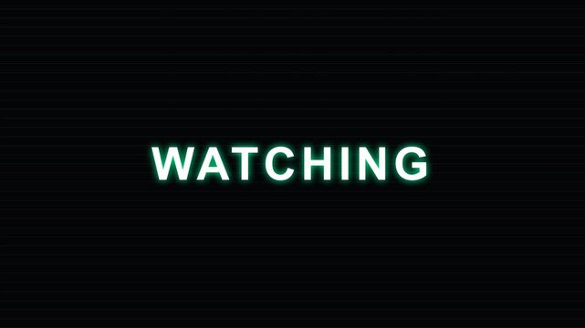 Thank You for Watching Text Overlay with Neon Glow Effect on Dark Background