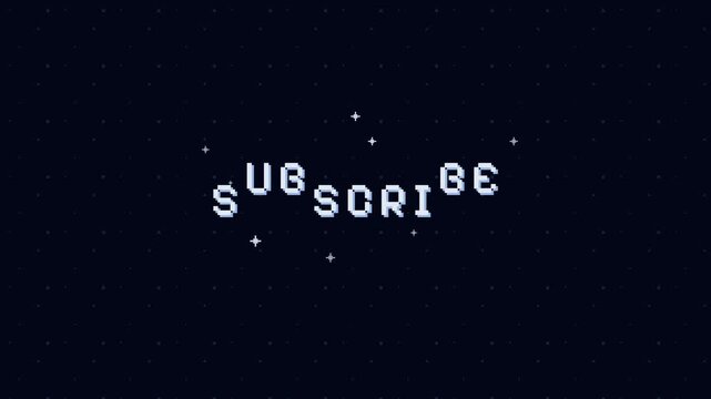 Pixelated Subscribe Text Animation with Particle Effects for Social Media Promotion