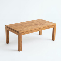 Fototapeta premium Minimalist wooden coffee table with clean rectangular shape for modern living room.