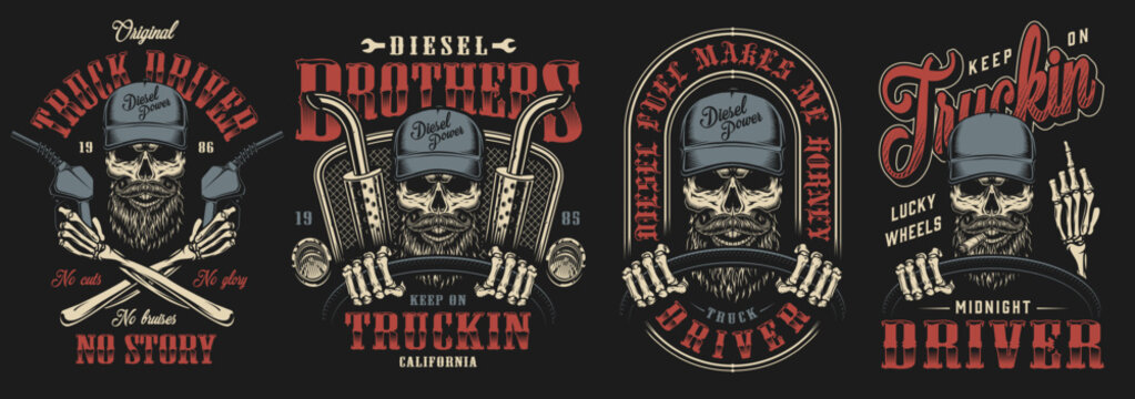 Truck driver skull design