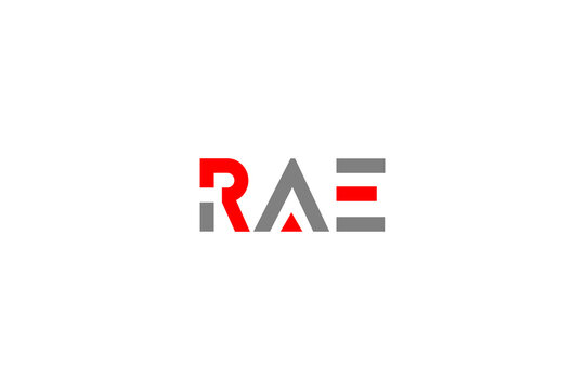 Modern RAE Lettermark Logo Template in Red and Gray &ndash; Professional Geometric Branding Design Vector