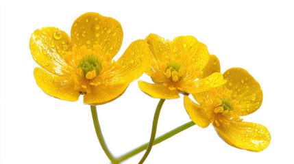 Fototapeta premium small shiny yellow buttercup wildflower in nature