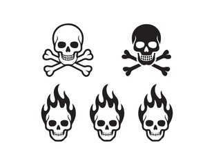 Fototapeta premium Minimalist Skull Crossbones and Fire Skull Vector Graphics