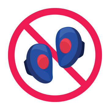 No martial arts punching mitts sign, punching target hand pads forbidden symbol, boxing target pads restriction icon