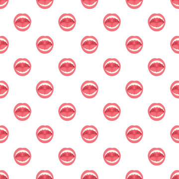 Open mouths with swollen tonsils creating a repeating pattern for healthcare themes
