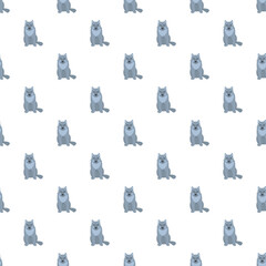 Fototapeta premium Gray wolves cartoon characters creating a repeating pattern on white background