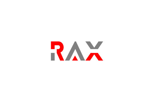 Modern RAX Typography Logo: Professional Red & Grey Minimalist Lettermark for Tech & Corporate Brands