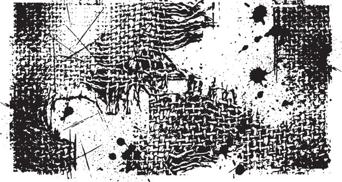 Abstract grunge distressed burlap fabric texture element for creative graphic design