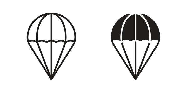 Parachute icon in line design. editable stroke icon vector. EPS10