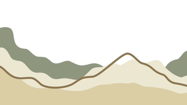 Modern geometric background with vibrant willow green and champagne flowing shapes. Elegant burnt umber pulse line for digital marketing, wellness branding, and contemporary cover design.
