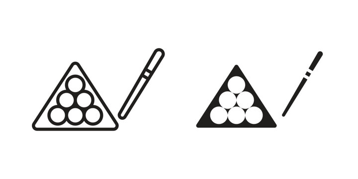 Snooker icon in line design. editable stroke icon vector. EPS10