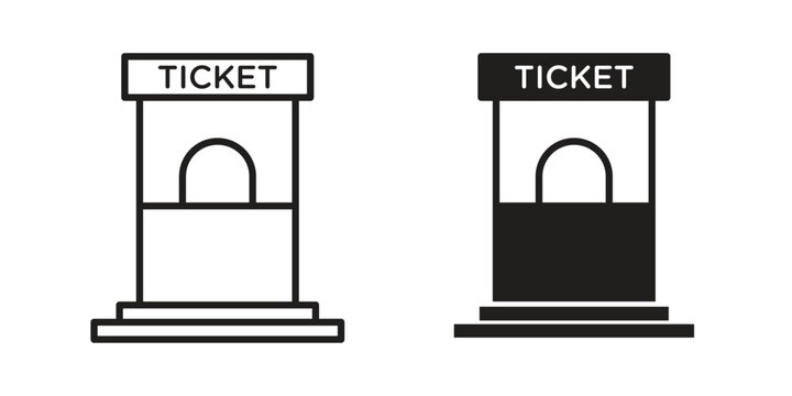 Ticket window icon in line design. editable stroke icon vector. EPS10