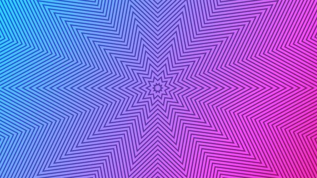 Gradient Starburst Pattern with a Mesmerizing Geometric Design and Vibrant Blue and Pink Hues