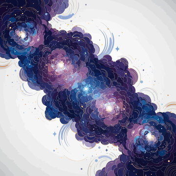 Abstract Clusters of Colorful Patterns in Cosmic Design