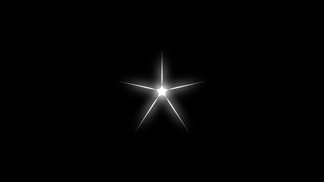 glitter stars, flat vector blinking light trails, glowing star motion on black screen, 4k night sky videoTwinkling stars animation, white glitter sparkle motion