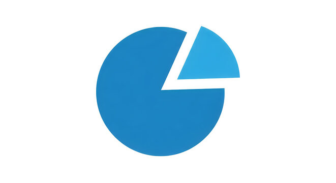 Pie chart segment is highlighted in a lighter shade of blue to represent a specific portion of a total market share or statistical group.