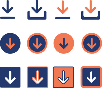 Illustrazione vettoriale di icone freccia indicatore in varie direzioni. Ideale per navigazione, UI, segnaletica, interfacce digitali e comunicazione visiva.
