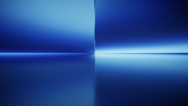 Gradient geometric background with split reflection and blue horizon